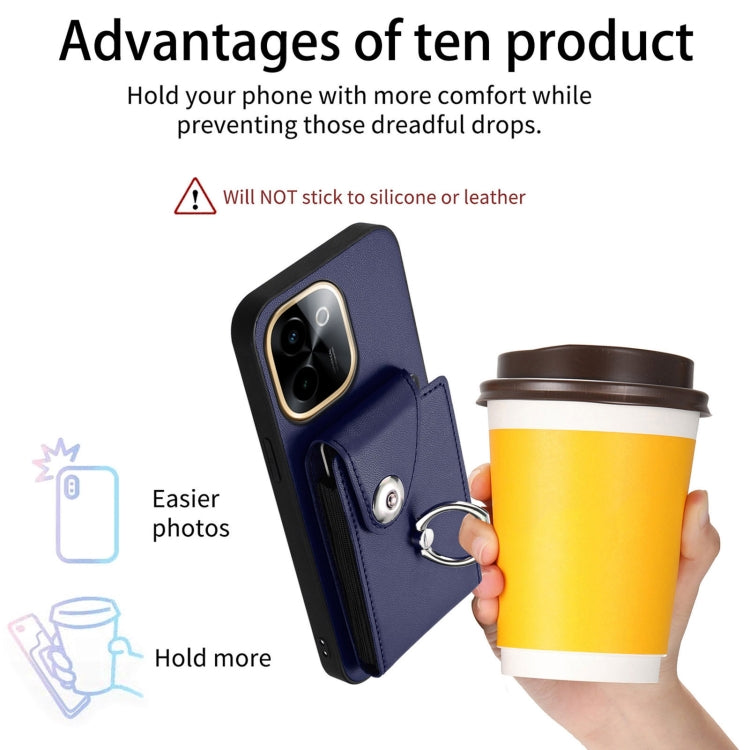 For vivo Y200 Organ Card Bag Ring Holder Phone Case