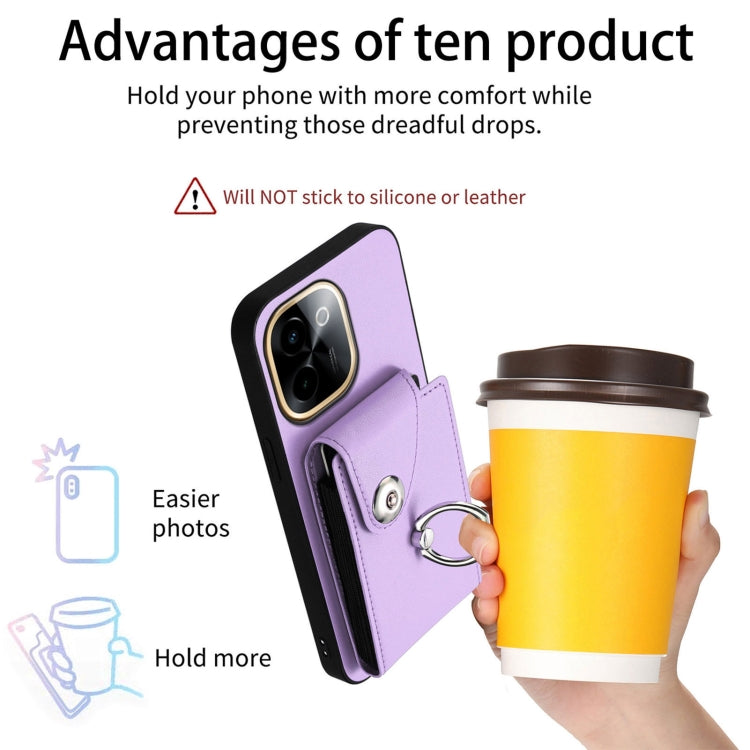 For vivo Y200 Organ Card Bag Ring Holder Phone Case