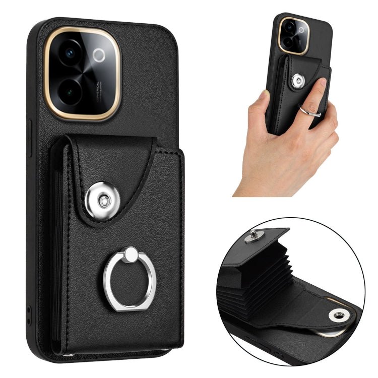 For vivo Y200 Organ Card Bag Ring Holder Phone Case