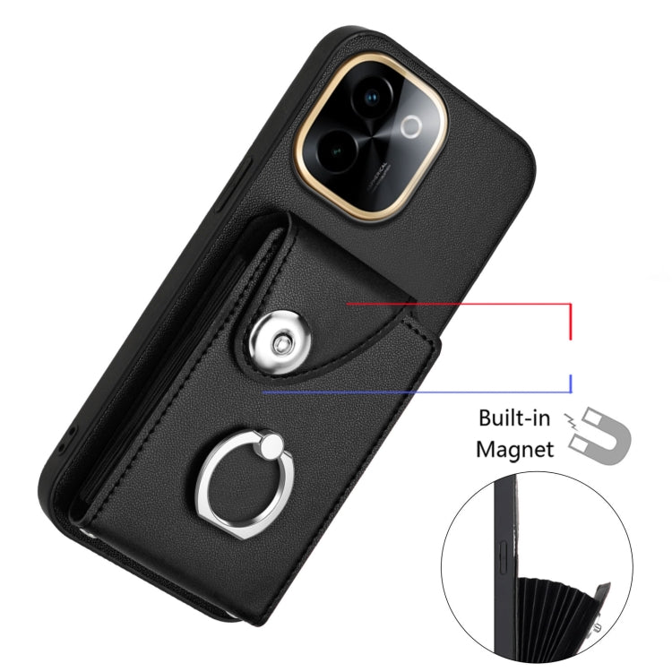 For vivo Y200 Organ Card Bag Ring Holder Phone Case