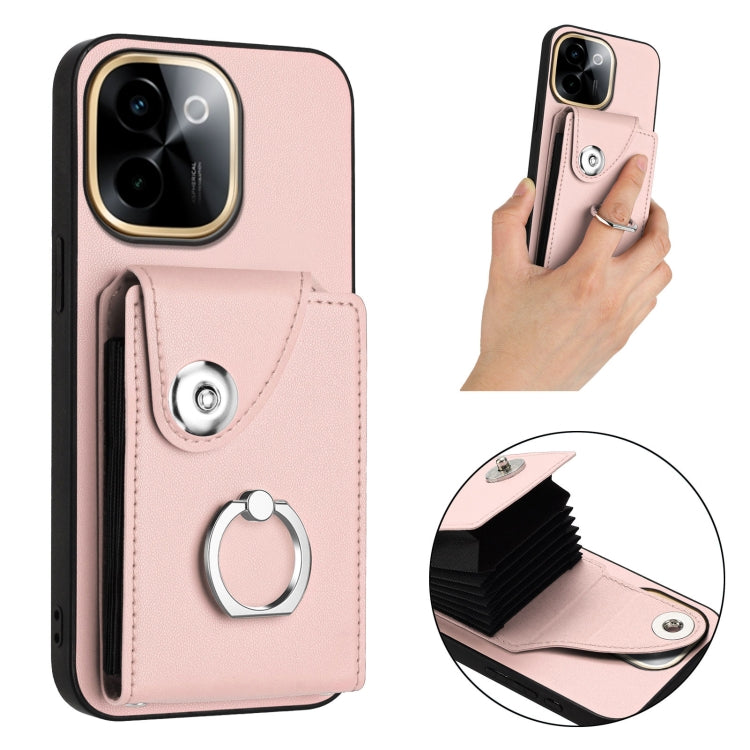 For vivo Y200 Organ Card Bag Ring Holder Phone Case