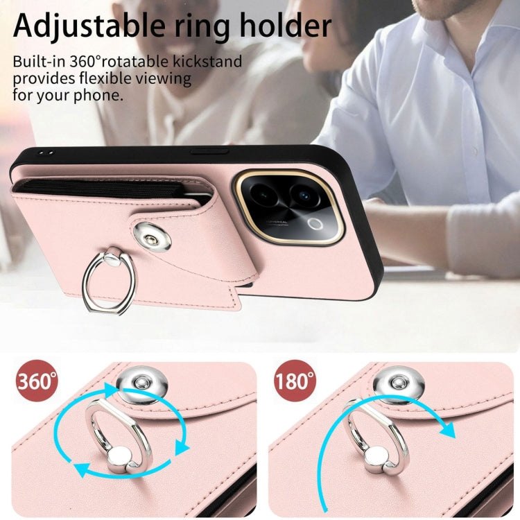 For vivo Y200 Organ Card Bag Ring Holder Phone Case