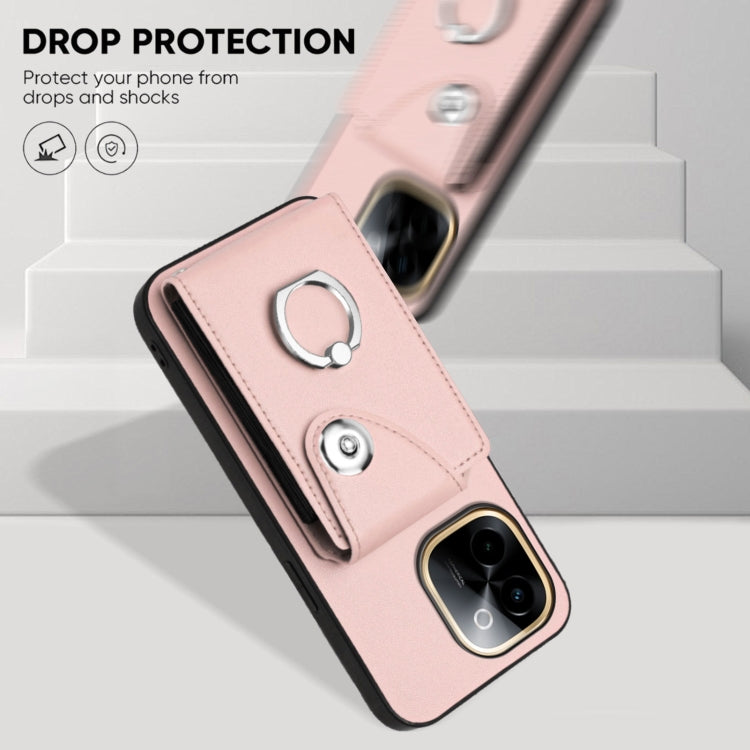 For vivo Y200 Organ Card Bag Ring Holder Phone Case