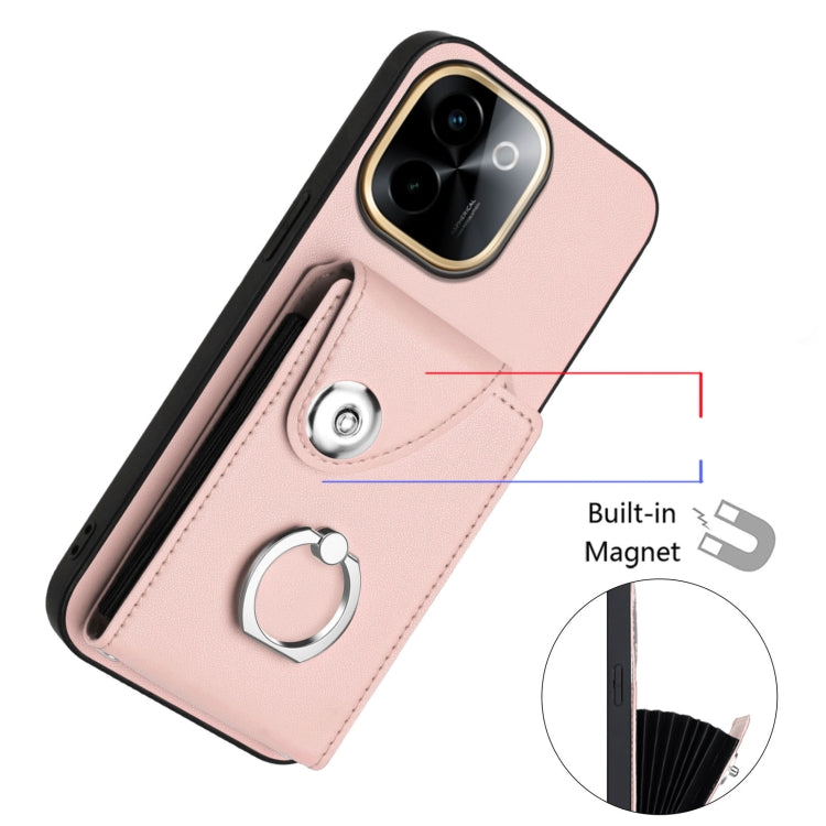 For vivo Y200 Organ Card Bag Ring Holder Phone Case