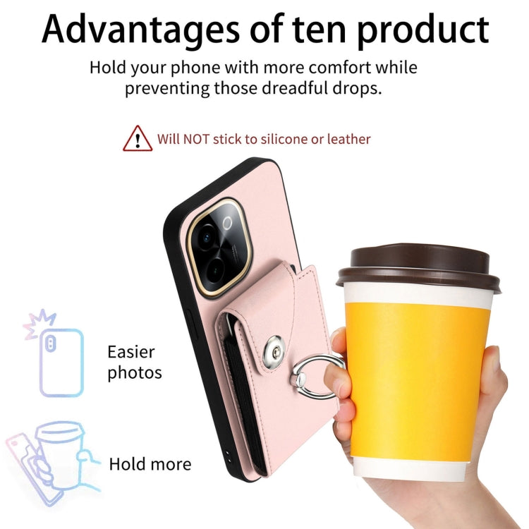 For vivo Y200 Organ Card Bag Ring Holder Phone Case