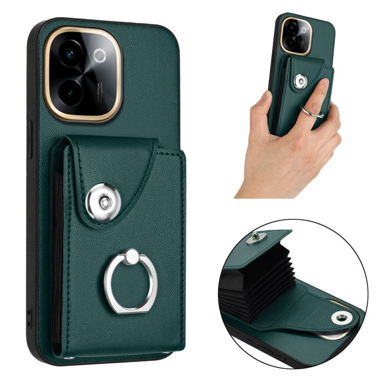 For vivo Y200 Organ Card Bag Ring Holder Phone Case