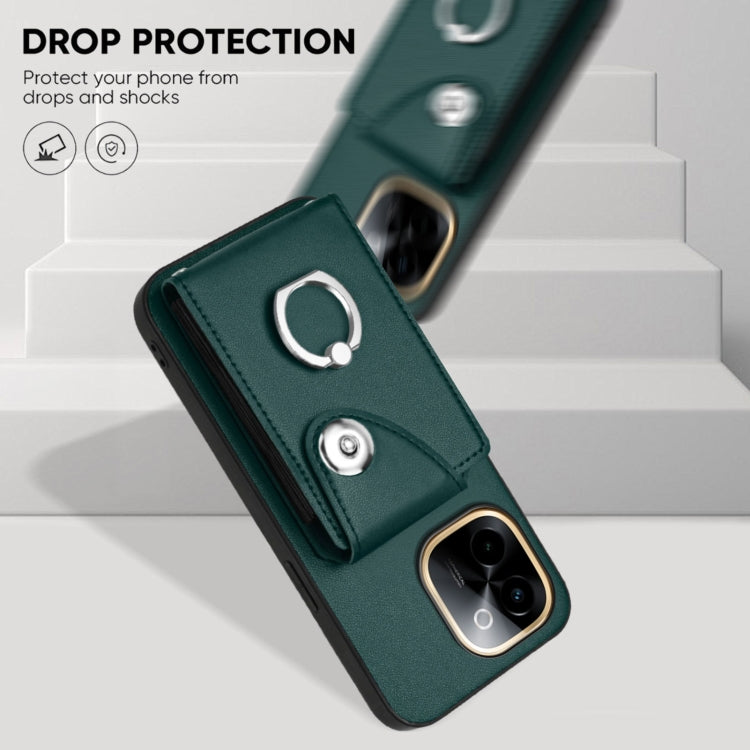 For vivo Y200 Organ Card Bag Ring Holder Phone Case