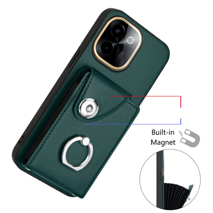 For vivo Y200 Organ Card Bag Ring Holder Phone Case