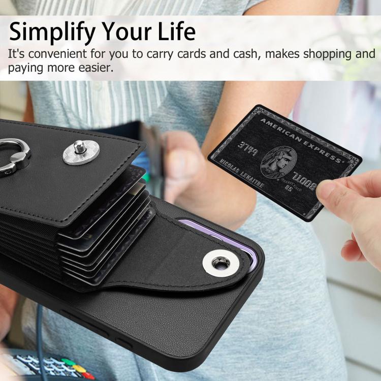 For vivo V40 Lite 5G IDN Organ Card Bag Ring Holder Phone Case