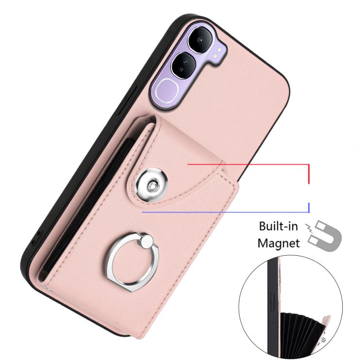 For vivo V40 Lite 5G IDN Organ Card Bag Ring Holder Phone Case