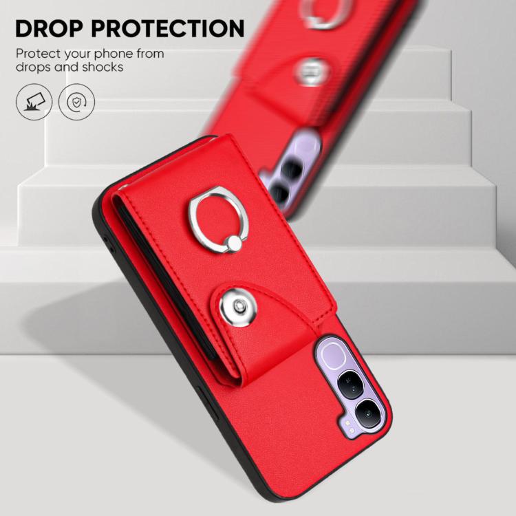 For vivo V40 Lite 5G IDN Organ Card Bag Ring Holder Phone Case