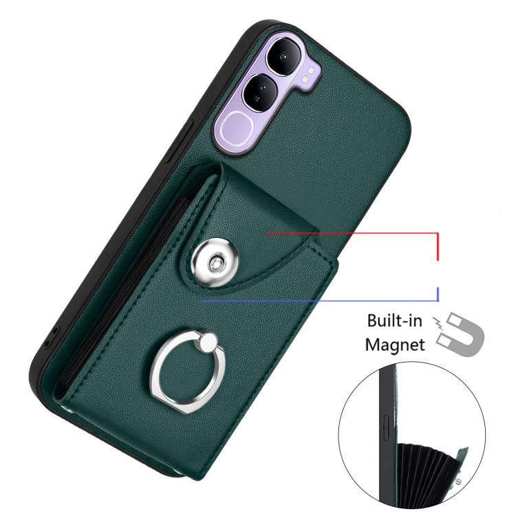 For vivo V40 Lite 5G IDN Organ Card Bag Ring Holder Phone Case