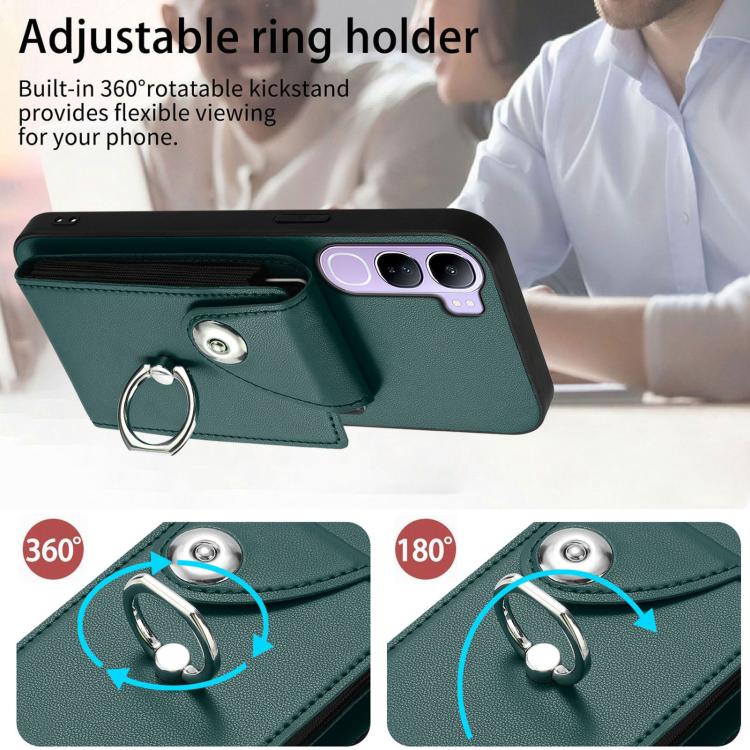For vivo V40 Lite 5G IDN Organ Card Bag Ring Holder Phone Case