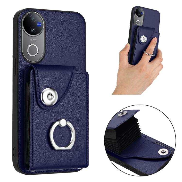 For vivo V50 / V50e Organ Card Bag Ring Holder Phone Case