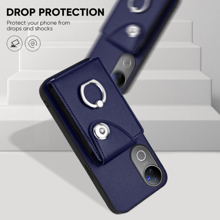 For vivo V50 / V50e Organ Card Bag Ring Holder Phone Case