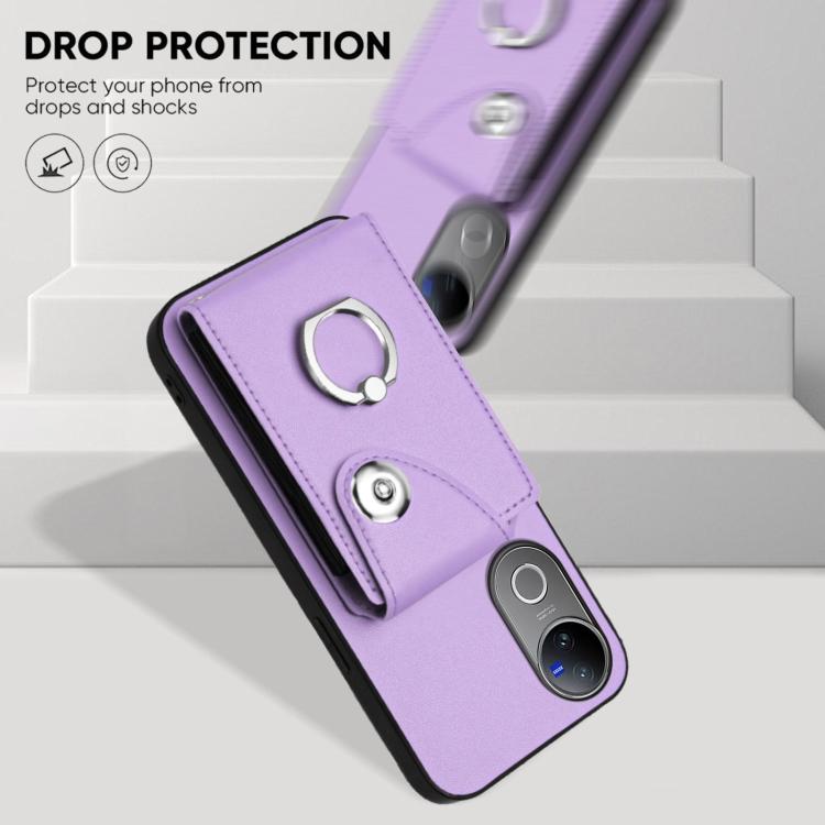 For vivo V50 / V50e Organ Card Bag Ring Holder Phone Case