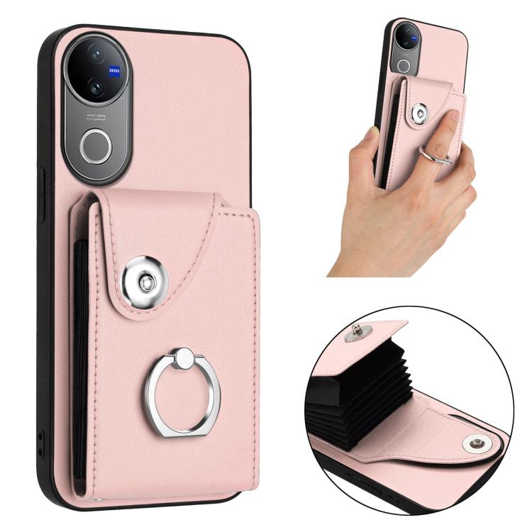 For vivo V50 / V50e Organ Card Bag Ring Holder Phone Case