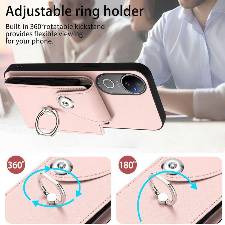 For vivo V50 / V50e Organ Card Bag Ring Holder Phone Case