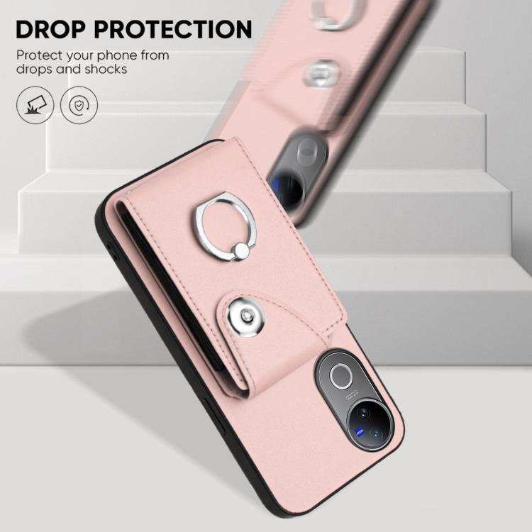 For vivo V50 / V50e Organ Card Bag Ring Holder Phone Case