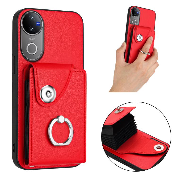 For vivo V50 / V50e Organ Card Bag Ring Holder Phone Case