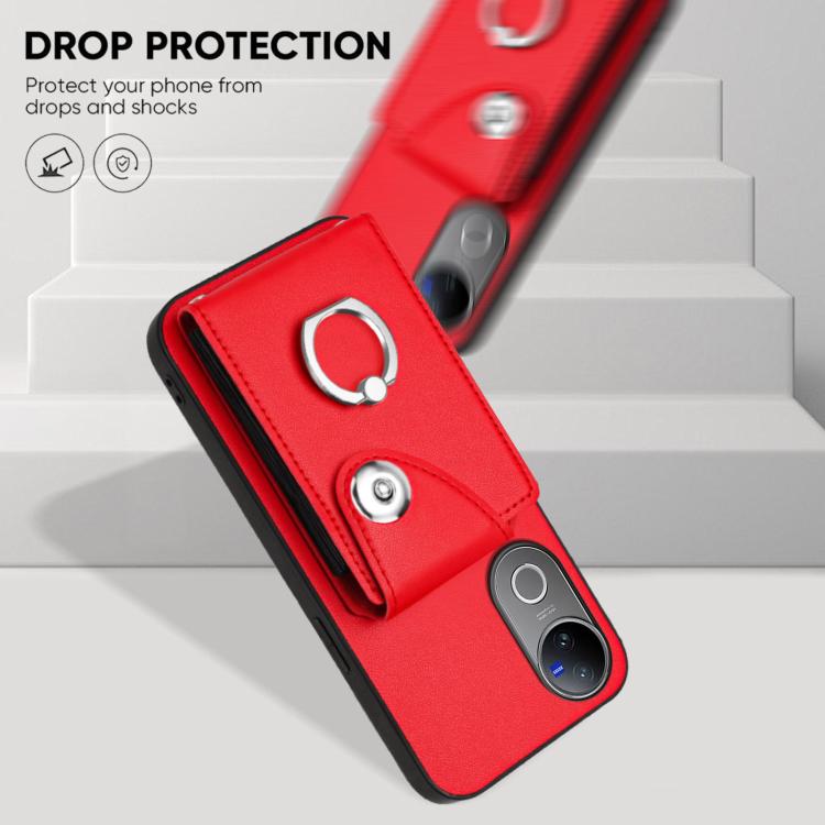 For vivo V50 / V50e Organ Card Bag Ring Holder Phone Case