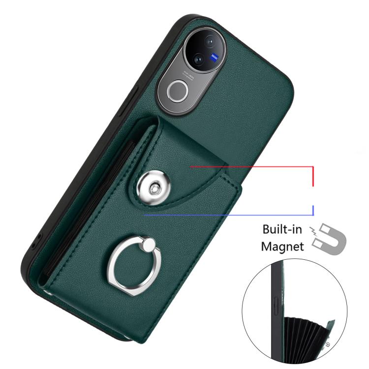For vivo V50 / V50e Organ Card Bag Ring Holder Phone Case
