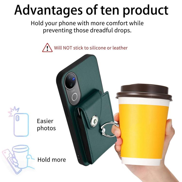For vivo V50 / V50e Organ Card Bag Ring Holder Phone Case