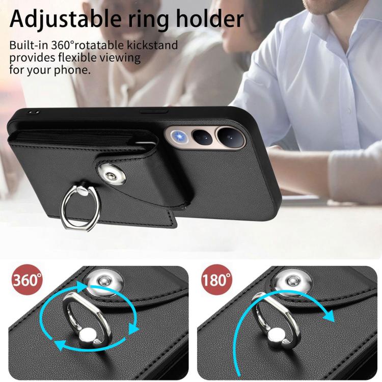 For vivo V50 Lite 5G Organ Card Bag Ring Holder Phone Case