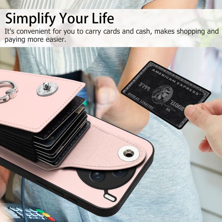 For vivo X200s Organ Card Bag Ring Holder Phone Case