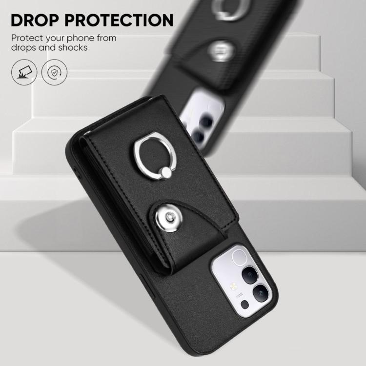 For vivo Y29 4G / T4x / Y300t / iQOO Z10x Organ Card Bag Ring Holder Phone Case