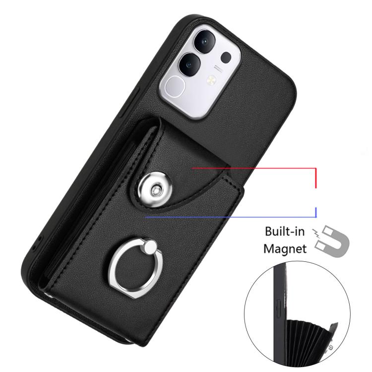 For vivo Y29 4G / T4x / Y300t / iQOO Z10x Organ Card Bag Ring Holder Phone Case