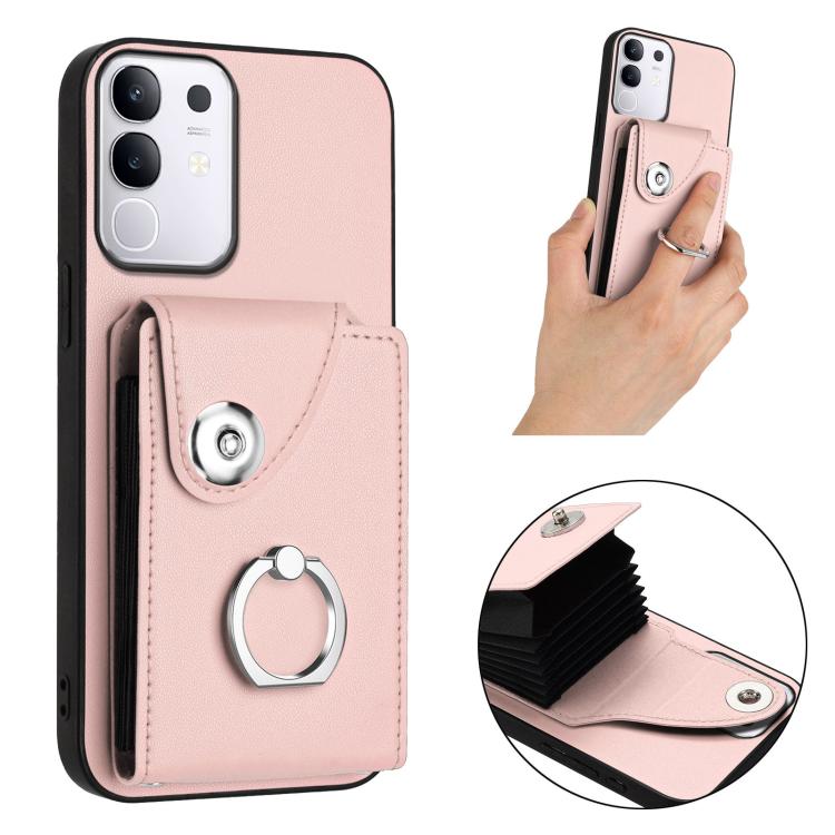 For vivo Y29 4G / T4x / Y300t / iQOO Z10x Organ Card Bag Ring Holder Phone Case