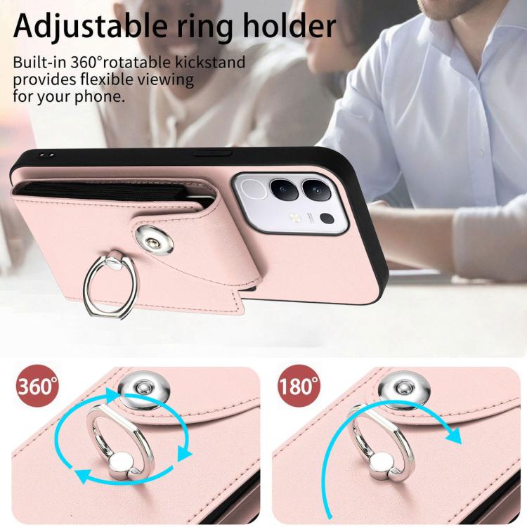 For vivo Y29 4G / T4x / Y300t / iQOO Z10x Organ Card Bag Ring Holder Phone Case