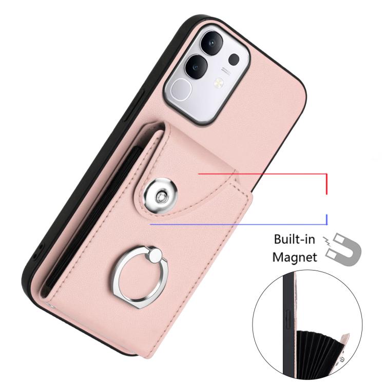 For vivo Y29 4G / T4x / Y300t / iQOO Z10x Organ Card Bag Ring Holder Phone Case
