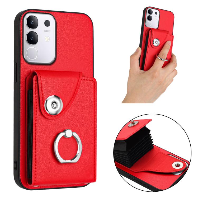 For vivo Y29 4G / T4x / Y300t / iQOO Z10x Organ Card Bag Ring Holder Phone Case