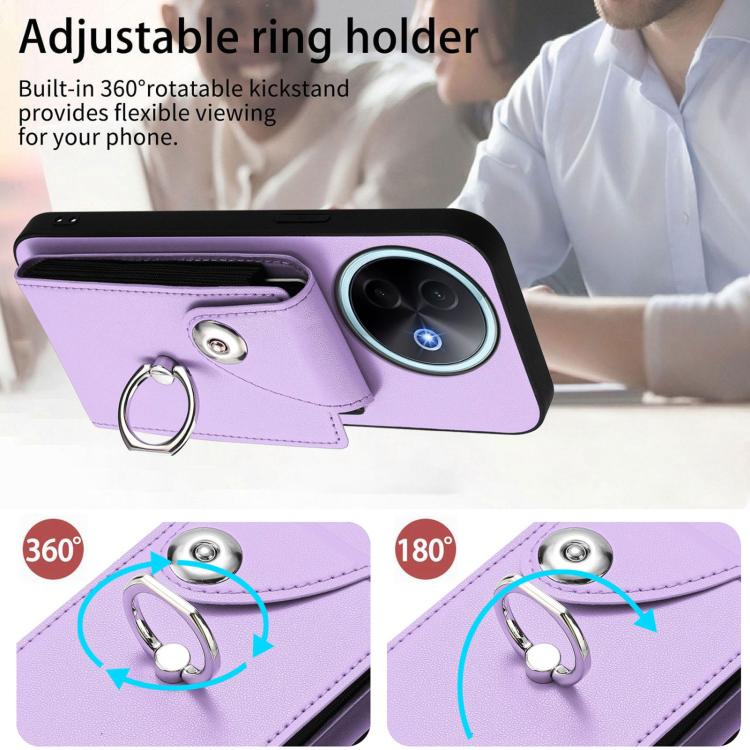 For vivo Y39 5G / Y300i Organ Card Bag Ring Holder Phone Case