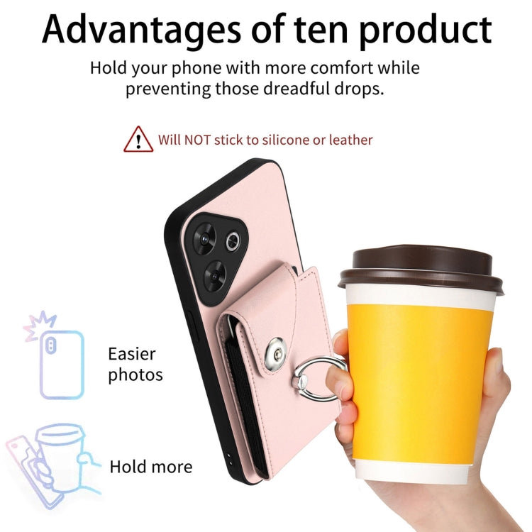 For Redmi Note 13R Organ Card Bag Ring Holder Phone Case