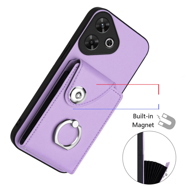 For Redmi 13 4G / 5G Organ Card Bag Ring Holder Phone Case
