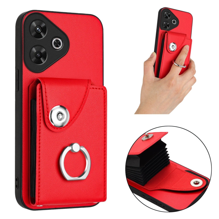 For Redmi 13 4G / 5G Organ Card Bag Ring Holder Phone Case