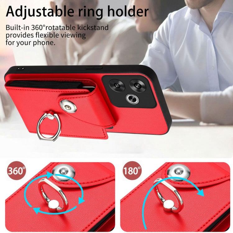 For Redmi Turbo 3 Organ Card Bag Ring Holder Phone Case