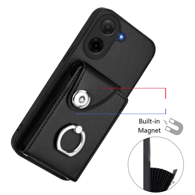 For Redmi A5 4G 171.7mm / Poco C71 Organ Card Bag Ring Holder Phone Case