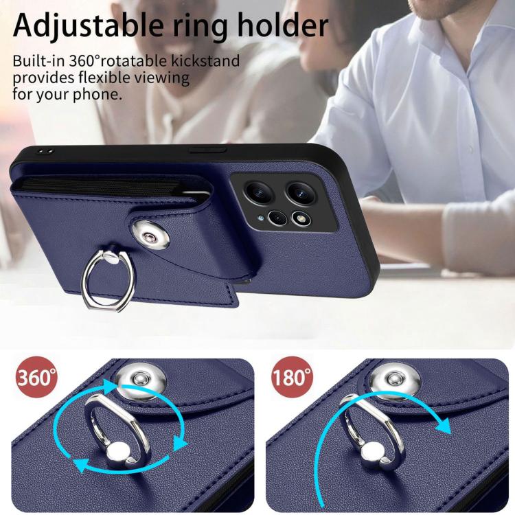 For Redmi Note 12 4G Global Organ Card Bag Ring Holder Phone Case