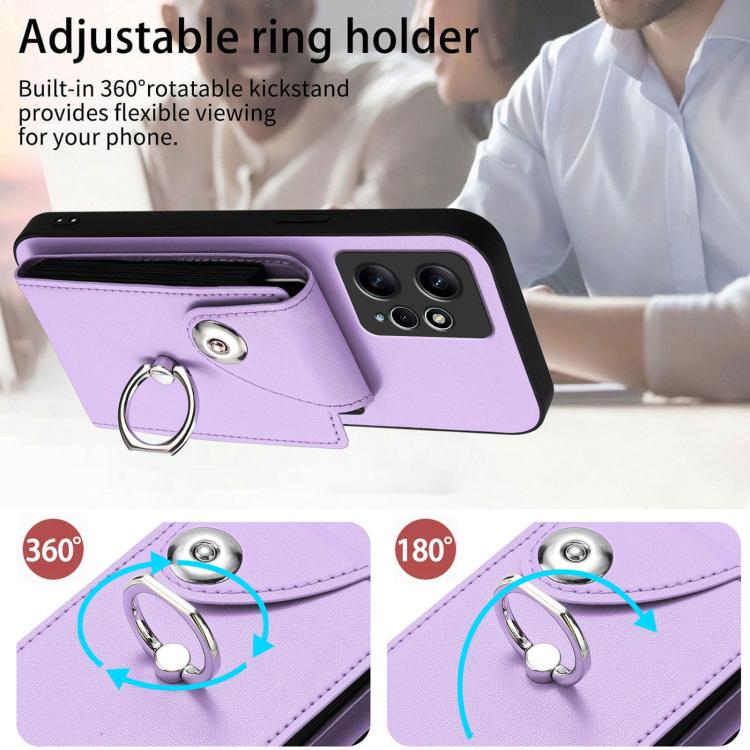 For Redmi Note 12 4G Global Organ Card Bag Ring Holder Phone Case