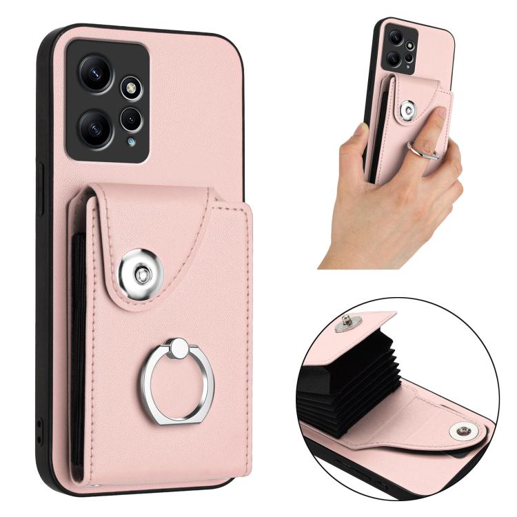 For Redmi Note 12 4G Global Organ Card Bag Ring Holder Phone Case