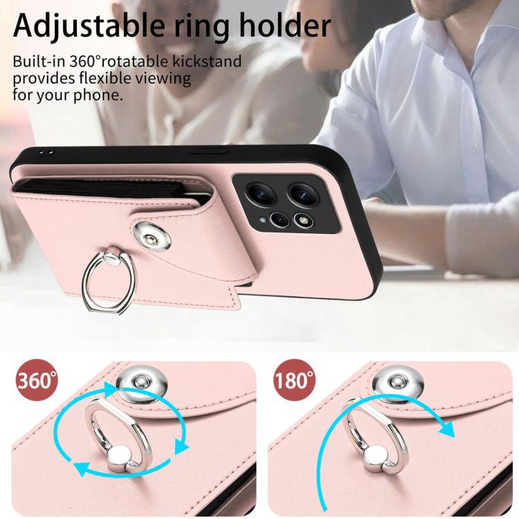 For Redmi Note 12 4G Global Organ Card Bag Ring Holder Phone Case