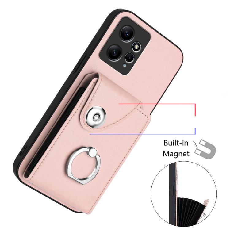 For Redmi Note 12 4G Global Organ Card Bag Ring Holder Phone Case