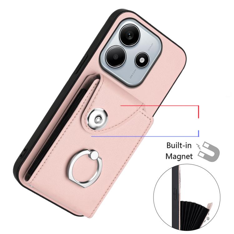 For Redmi Note 14 5G Global Organ Card Bag Ring Holder Phone Case