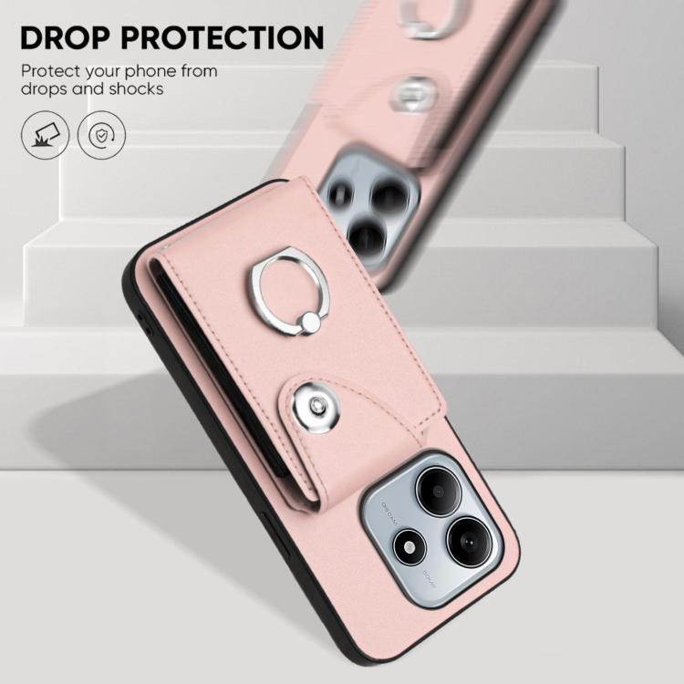 For Redmi Note 14 5G Global Organ Card Bag Ring Holder Phone Case