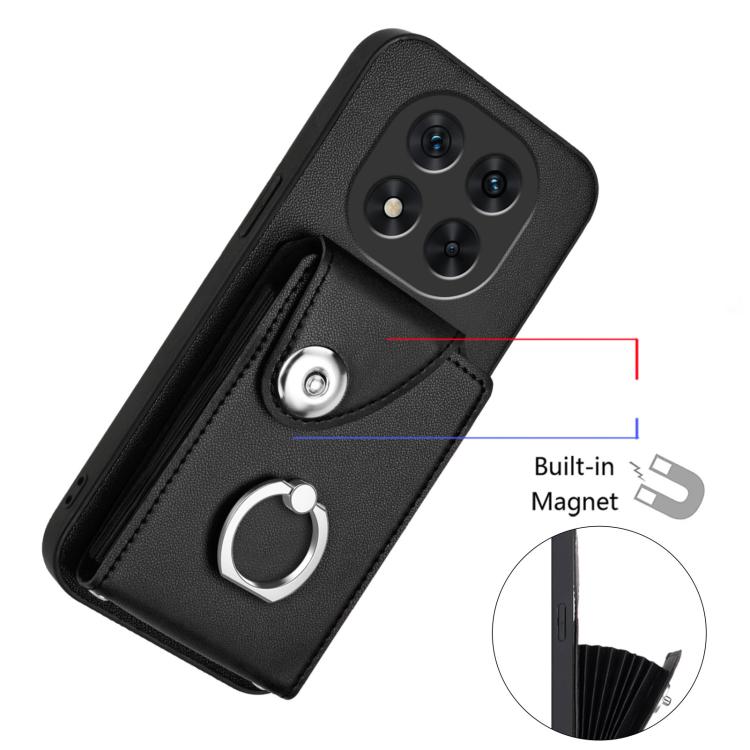 For Redmi Note 14 Pro 5G Global Organ Card Bag Ring Holder Phone Case