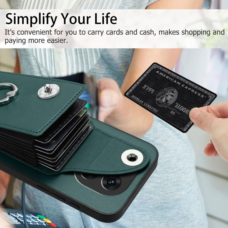 For Redmi Note 14 Pro 5G Global Organ Card Bag Ring Holder Phone Case